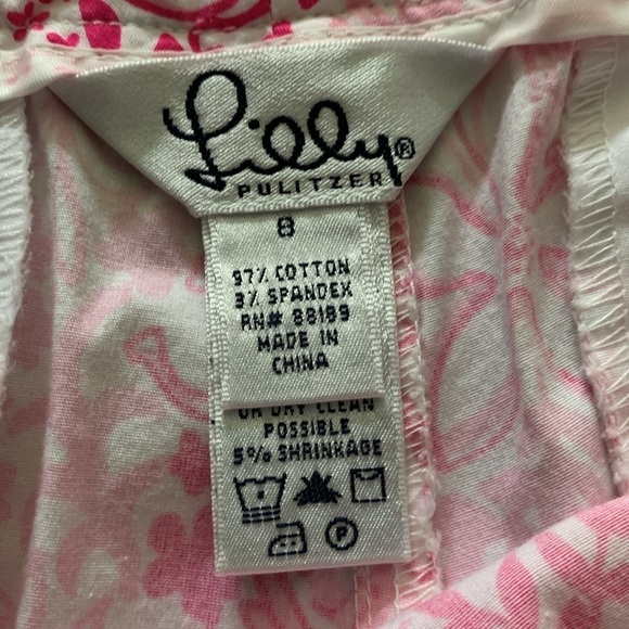 Lily Pulitzer Women’s Pink‎ Floral Cotton Cropped Capri Pants size 8 - Picture 4 of 8
